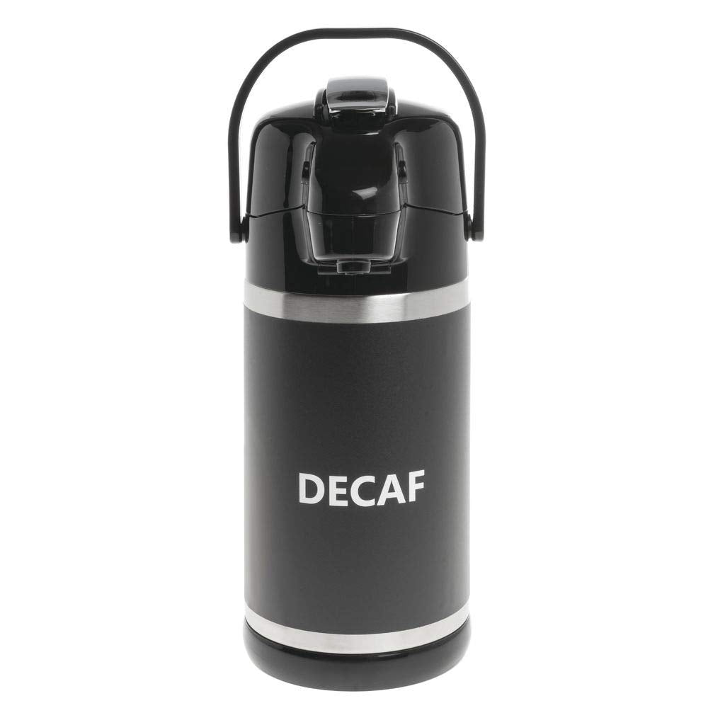 Airpot Wrap with"Decaf" Imprint - 7 1/2"H by HUBERT – Plastic, Black, Model DWRAPS-BLACK