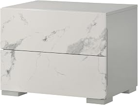 Best Master Furniture Velasca 24" Wide 2-Drawer Nightstand - White/Gray