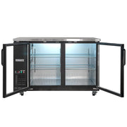 58 7/8" Bar Refrigerator by MOTAK – 61.22x30.51x41.73, In Description, Check Images, Model MBB-2D-60-G-X