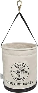 KLEIN TOOLS 5109SLR Canvas Bucket, All-Purpose Tool Bucket with Plastic Bottom with Drain Holes, Load Rated Up to 150-Pounds