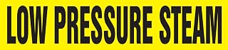 Accuform RPK499SSD Self-Stick "Low Pressure STEAM" Pipe Marker for 2-1/2" to 6" OD Pipe, Black on Yellow, 2-1/2" H x 12" W