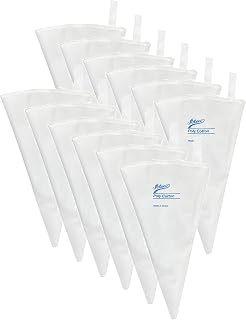 Ateco 3818 Pack of 12 Poly-Cotton Pastry and Decorating Bag, 18.11-Inch, White