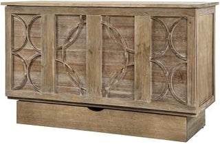 Starlight Canyon Home Ash Light Brown Queen Murphy Cabinet Bed Wood Compact Free Standing Design Opens to 81" Durable 500 lb Capacity Space-Saving Furniture