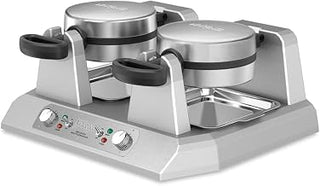 Waring Commercial WW250X Double Side by Side Belgian Waffle Maker, Coated Non Stick Cooking Plates, Produces 50 Waffles Per Hour,120V, 2400W, 5-20 Phase Plug