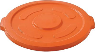 Global Industrial 55 Gallon Plastic Trash Can Lid, Bright Orange