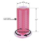 Pink Pegboard Interlocking Counter Unit 4" x 13" On 9" Diameter Base by Azar Displays – Plastic, Pink, Model 700220-PNK
