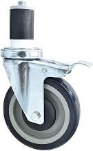 BK Resources 5" Polyurethane 1-1/2" Expanding Stem Swivel Caster for Work Tables with Total Lock Brake, NSF, 300lb Capacity Per Wheel