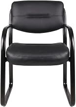 Starlight Canyon Home LeatherPlus Side Chair with Arms, Sled Base Office Guest Chair for Reception, Conference Room