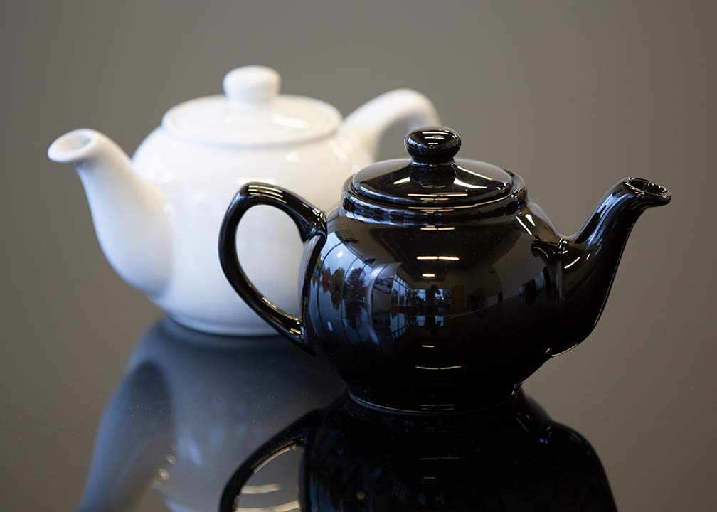 Ceramic Teapot with Removable Infuser by Service Ideas – 16 Ounce, 16.0 fluid_ounces, Ceramic, White, Model TPCE16WH