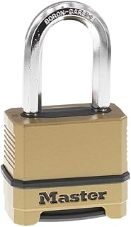 Master Lock Combination Lock, Heavy Duty Weatherproof Padlock, Resettable for Outdoor Use, Brass Finish, M175XDLF (Pack of 6)