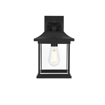 Saul One Light Outdoor Wall Sconce Black by Lighting Design – Aluminum, Black
