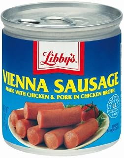 Libby's Vienna Sausages Made with Chicken, Beef, and Pork in Chicken Broth Eighteen 5 oz Cans