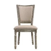 Fabric-Upholstered Wood Side Chair by Furnifact – Wood, Grey, Pack of 2