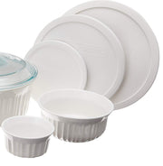 CorningWare French White Ceramic Bakeware Set, 10 Piece with Lids