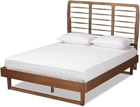Lucie Modern and Contemporary Walnut Brown Finished Wood Full Size Platform Bed