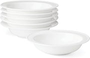 Lenox Studio 1414 Rimmed Pasta Bowls Set For 6 | Dinnerware Bowl | Bone China | Microwave Safe | Dishwasher Safe | White | White Ceramic Bowls | Pasta Bowls
