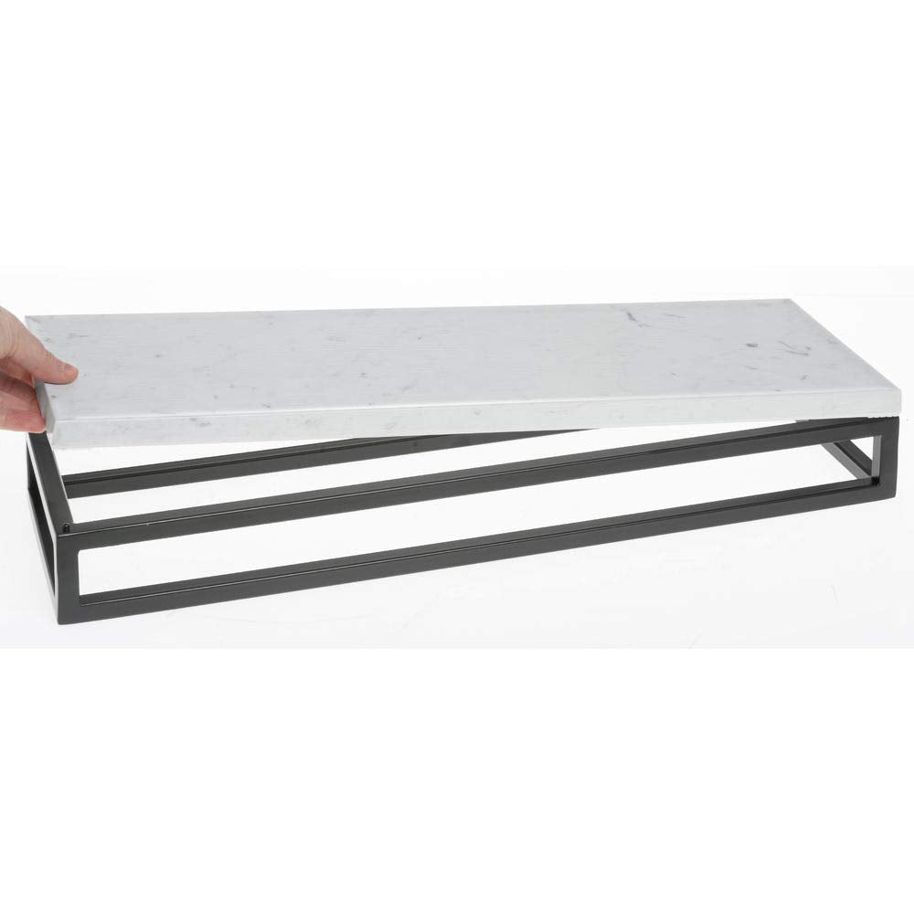Black Display Riser with Marble Top - 3 1/5" H by HUBERT – Melamine, Black, Model 33037+34778