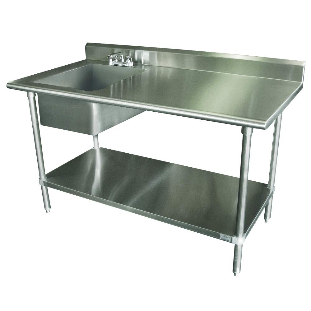 Work Table with Prep Sink by Advance Tabco – Steel, Model KLAG-11B-306L