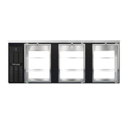 Three Section Glass Door Refrigerated Pass-Thru Back Bar Cooler by Continental Refrigerator – Model BBC90-GD-PT