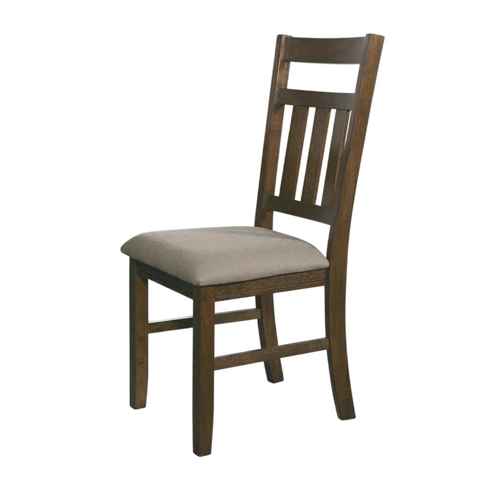 Turino Rustic Umber Side Chair in Brown by Furnifact – Rubberwood,Plywood, Brown, Pack of 2