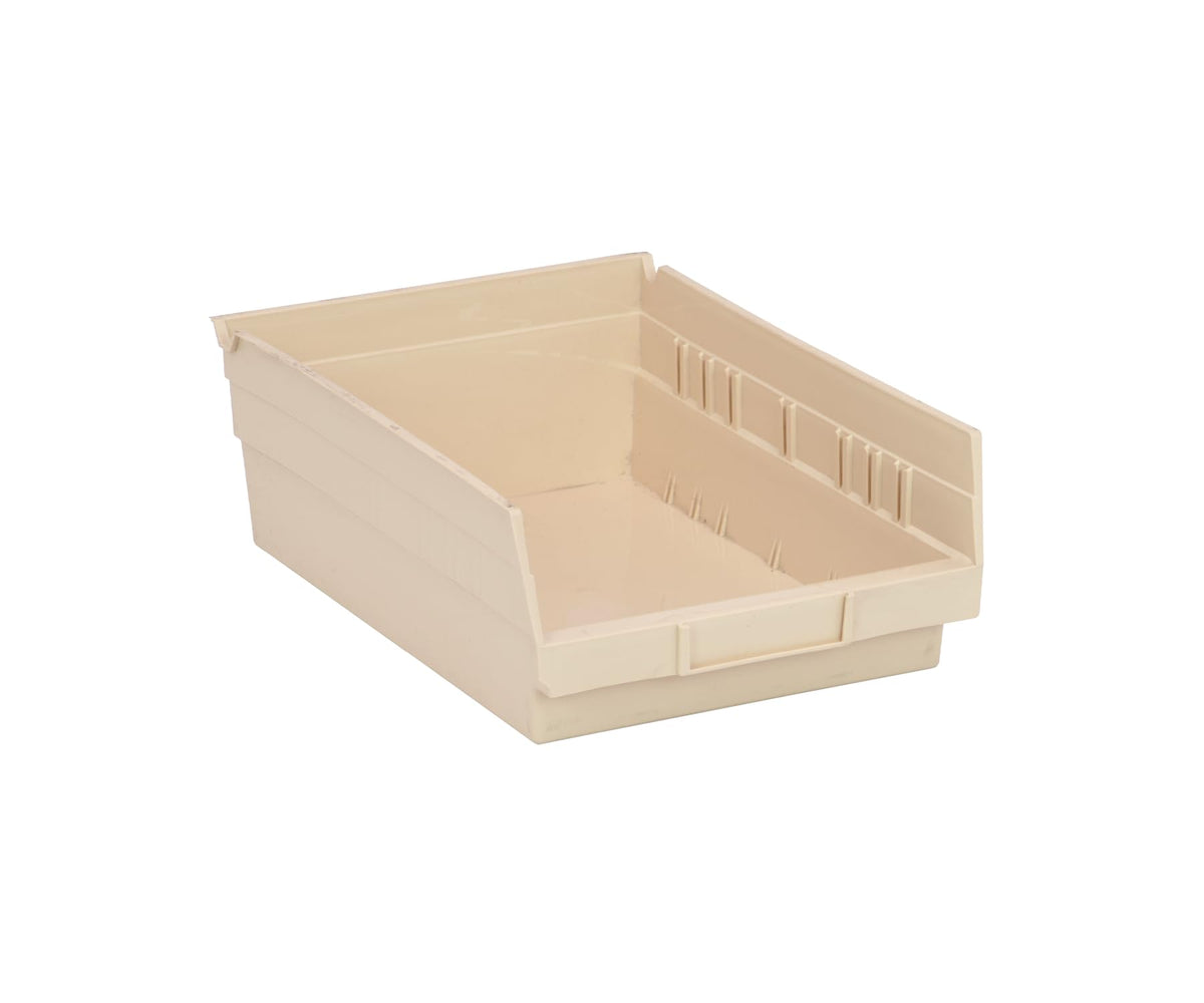 QUANTUM STORAGE SYSTEMS Ivory / 12" L x 9" W x 4" H / Economy 4" Shelf Bins Open Storage Bins