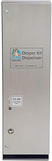 Koala Kare KB143-SS Wall-Mounted Vertical Diaper Kit Dispenser w/ 25-Kit Capacity, Stainless