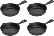 Lodge Pre-Seasoned 3.5-Inch Cast Iron Skillet Set for Side Dishes or Desserts (Set of 4)
