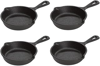 Lodge Pre-Seasoned 3.5-Inch Cast Iron Skillet Set for Side Dishes or Desserts (Set of 4)