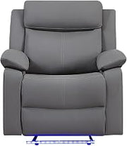 Global Furniture USA U6026 Grey PU 46A Glider Recliner with LED