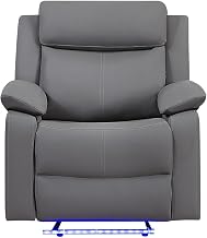 Global Furniture USA U6026 Grey PU 46A Glider Recliner with LED