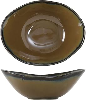 Tuxton China GAJ-403 Capistrano Bowl, 20 oz., 8" x 6-1/4" x 3"H, Oblong, Microwave and Dishwasher Safe, Oven Proof, Fully Vitrified, Ceramic, TuxTrendz, Artisan, Mojave, Pack of 12