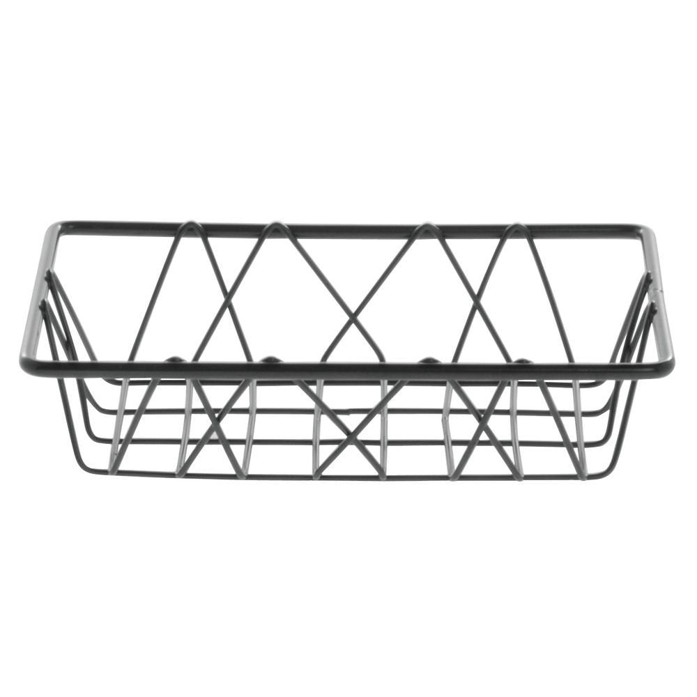Wire Display Basket Pastry Tray Bakery Basket Rectangular Nickel Powder-Coated Steel - 9"L x 6"W x 2"H by HUBERT – Alloy Steel, Nickel