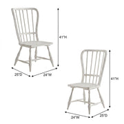 Rubberwood Solid Wood Back Side Chair Set of by Starlight Canyon Home – Rubberwood Solids with White Oak and Birch Veneers, White, Pack of 2