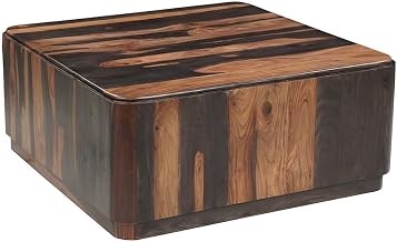Starlight Canyon Home Sheesham Wood Coffee Table with Low-Profile Flat Base, Square Solid Wood Cocktail Table for Living Room and Bedrooms