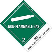 Labelmaster HSN7750 Non-Flammable Gas Label, UN3164 Articles, Pressurized, Pneumatic, Hazmat, 4.75" x 4" (Pack of 500)