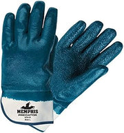 MCR Safety 9761R Predator, Blue Medium Protective Glove, Fully Coated Rough Nitrile Safety Cuff