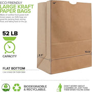 52 lb Kraft Brown Paper Bags (100 Count) by Stock Your Home – 100 Count, 52.0 pounds, Paper, Brown, Pack of 100