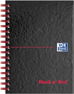 Oxford Black n' Red A6 Wirebound Hardback Notebook - Black