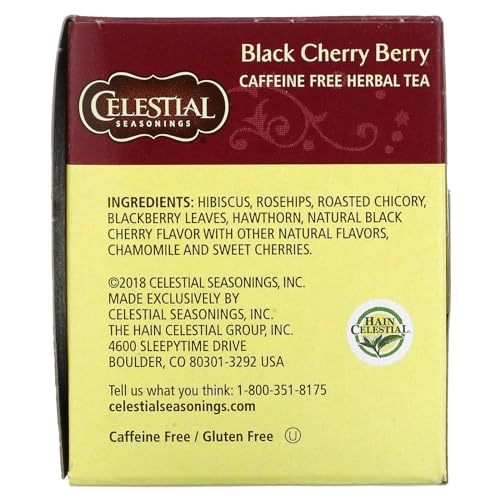 Celestial Seasonings Black Cherry Berry / 20 Count (Pack of 2) / 2 Tea Samplers