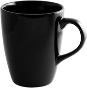 10 Strawberry Street Black Rim 12 Oz Tall Barrel Mug, Set of 6, Black