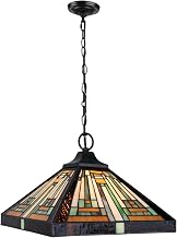 Chloe Lighting Innes Tiffany-Style 1-Light Mission Ceiling Pendant 12" Shade