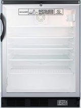 ACCUCOLD SCR600BGLBINZ 5.5 cu. ft. Built-in Glass Door Nutrition Center All Refrigerator with Alarm & Thermometer44; Black