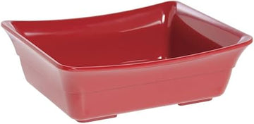HUBERT Food Pan 1/2 Size Red Melamine Curveware - 9 7/8" L x 12" W x 4" D
