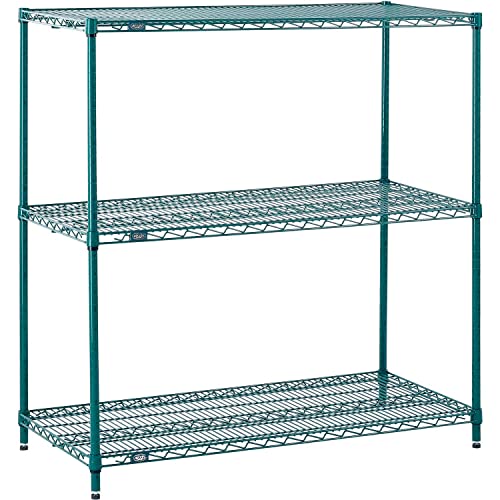 Nexel 3 Tier Wire Shelving Starter Unit by Global Industrial – Steel, Green, Model 14543G3