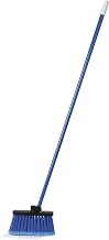 Carlisle FoodService Products 3686314 Duo-Sweep Light-Weight Flagged Industrial Lobby Broom with Metal Threaded Handle, Blue 53 inch x 11 inch