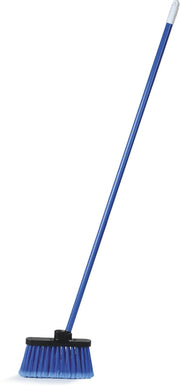 Carlisle FoodService Products Duo-Sweep Light-Weight Flagged Industrial Lobby Broom with Metal Threaded Handle by SPARTA – 1, Metal,Synthetic, Blue, Model 3686314