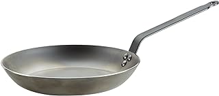 de Buyer 5110.28 Carbone Plus Round Lyonnaise Frying Pan, Heavy Quality Steel, 28 cm Diameter