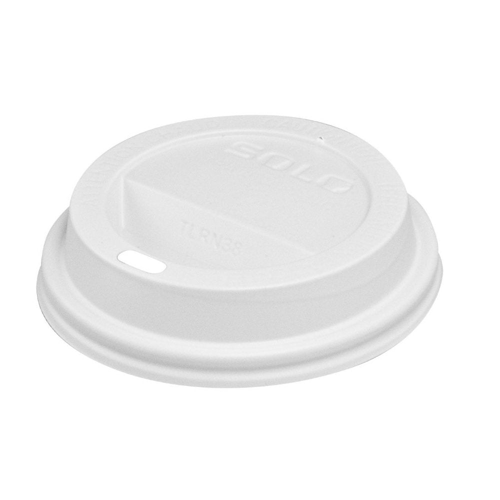 Cup 3.2 x 0.7 in. Traveler Polystyrene Dome Lid for Hot Cup by SOLO – Polystyrene, White, Pack of 1000, Model TL38R2-0007