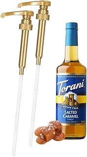 Jimoco Barista Bundle – 2 Jimoco® Premium Pumps and 1 Bottle of Torani® Sugar-Free Salted Caramel Syrup (25.4 oz) | Coffee Syrup Bundle