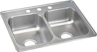 Elkay D225193 Dayton 25" Double Basin Drop In Stainless Steel Kitchen Sink